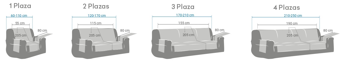 medidas funda cubre sofa acolchado eysa